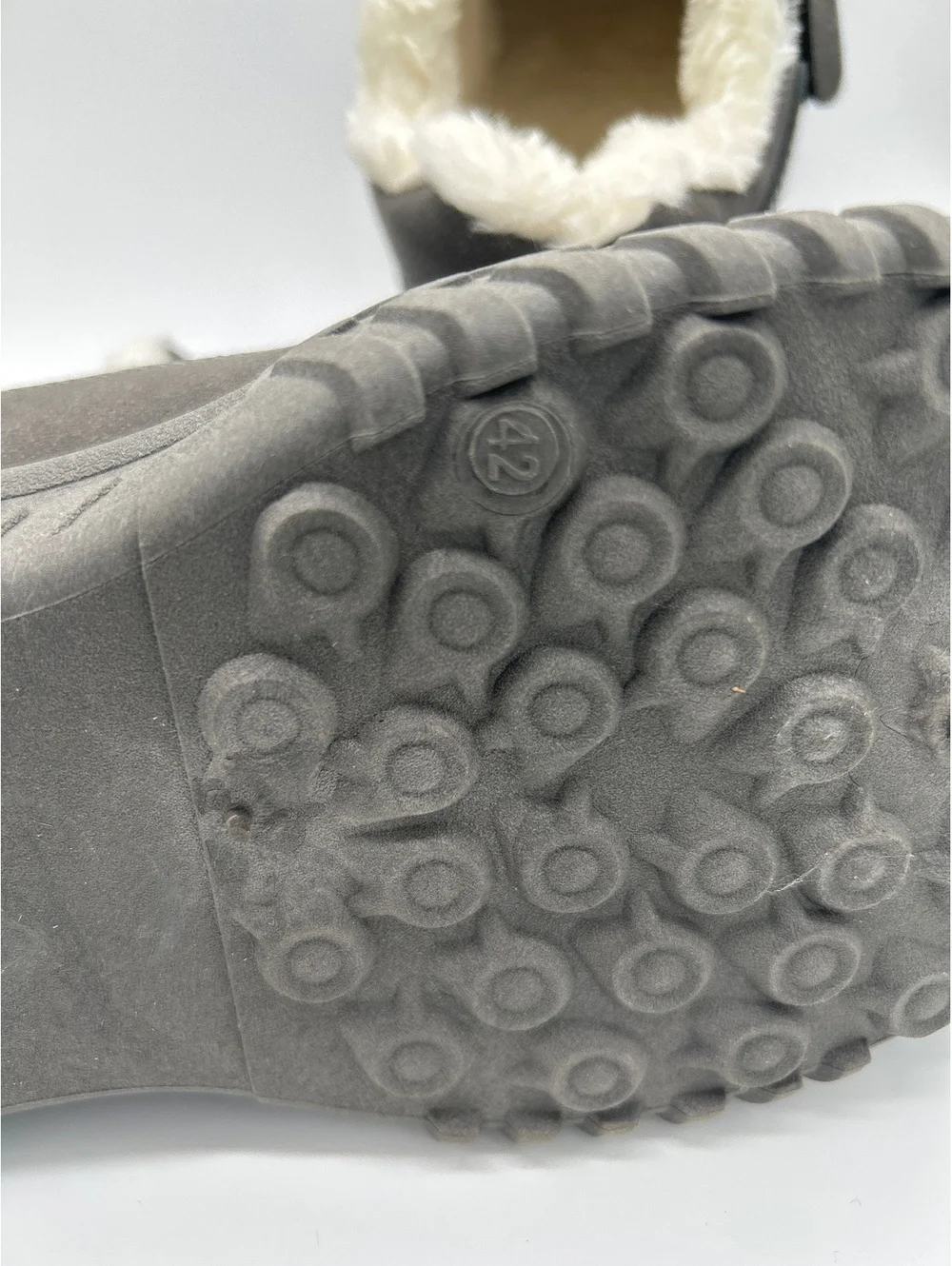 Koonexy Gray Faux Fur Lined Winter Shoes Size 42/8men 10.5 women’s
